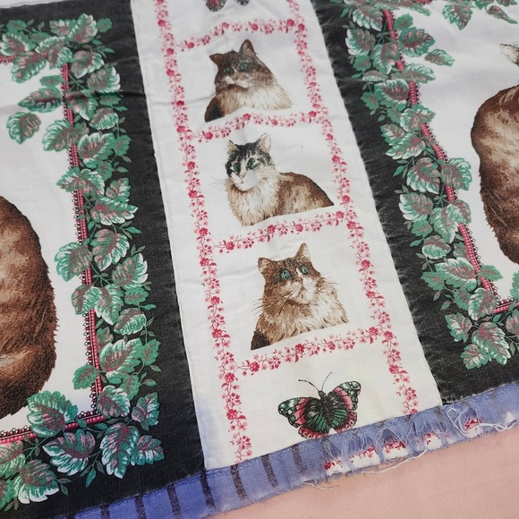 Handmade Cat Quilt Throw Blanket Patchwork Unique‎ Design Cozy Soft - Picture 3 of 7